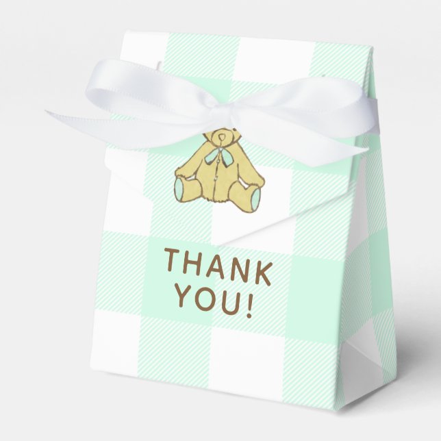 Gender Neutral Baby Shower Bear Thank You Favor Boxes (Front Side)