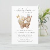 Gender Neutral Baby Shower By Mail Boho Watercolor Invitation (Standing Front)