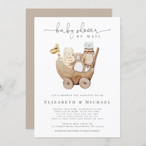 Gender Neutral Baby Shower By Mail Boho Watercolor Invitation