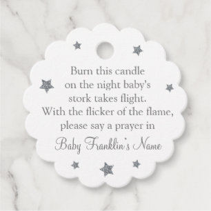 Gender Neutral baby Shower Candle Favor Tags