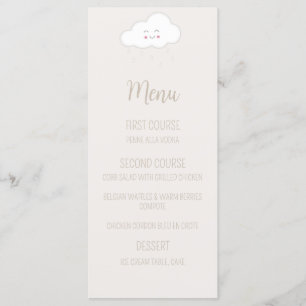 Gender Neutral Baby Shower Cloud Menu