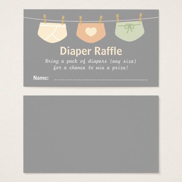 Gender Neutral Baby Shower Diaper Raffle Tickets