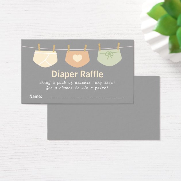 Gender Neutral Baby Shower Diaper Raffle Tickets