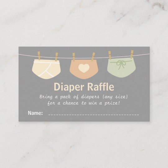 Gender Neutral Baby Shower Diaper Raffle Tickets Enclosure Card Gender Neutral Baby Shower Diaper Raffle Tickets Enclosure Card