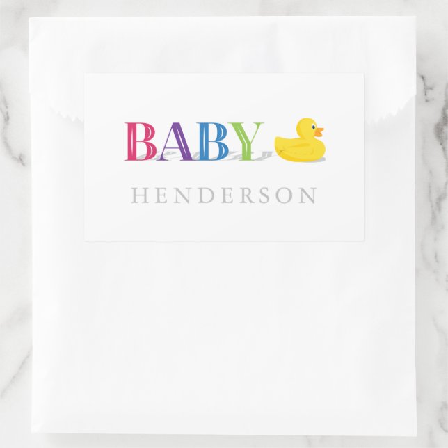 Gender Neutral Baby Shower Favor Rectangular Sticker (Bag)