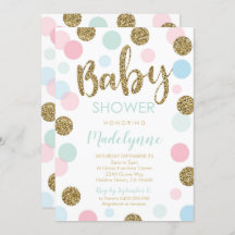 Gender Neutral Baby Shower invitation Confetti