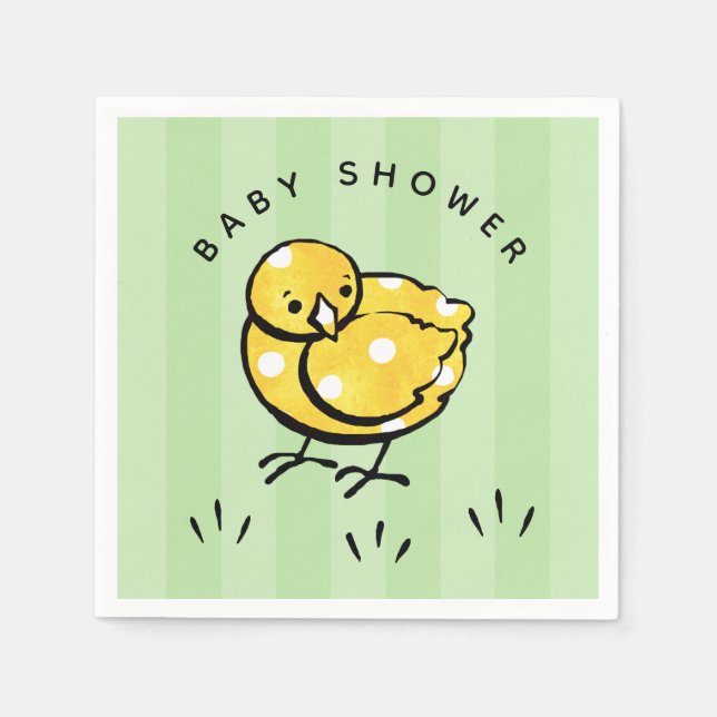 Gender Neutral Baby Shower Little Yellow Chick Napkins (Front)