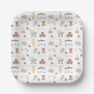 Gender Neutral Baby Shower Paper Plates