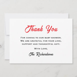 Gender Neutral Baby Shower Santa Baby Winter Hat Thank You Card