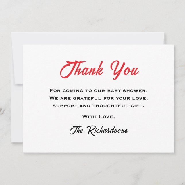 Gender Neutral Baby Shower Santa Baby Winter Hat Thank You Card (Front)