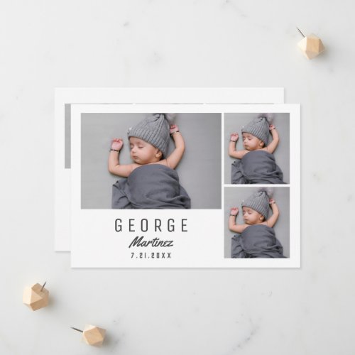 Gender Neutral Baby Shower Thank You Newborn Photo Announcement