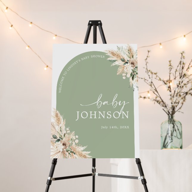 Gender Neutral Baby Shower Welcome Sign, Boho Baby Foam Board (In Situ (Stand))