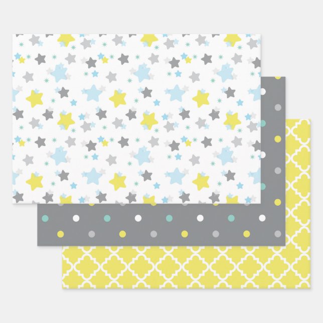 Gender Neutral Baby Shower Wrapping Paper Sheets (Set)