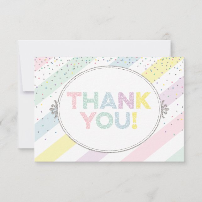 Gender neutral baby sprinkle Flat Thank You Card (Front)