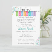 Gender Neutral Baby Sprinkle Invitations (Standing Front)