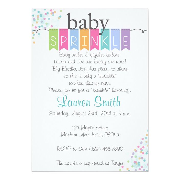 gender neutral baby sprinkle invitations  zazzle