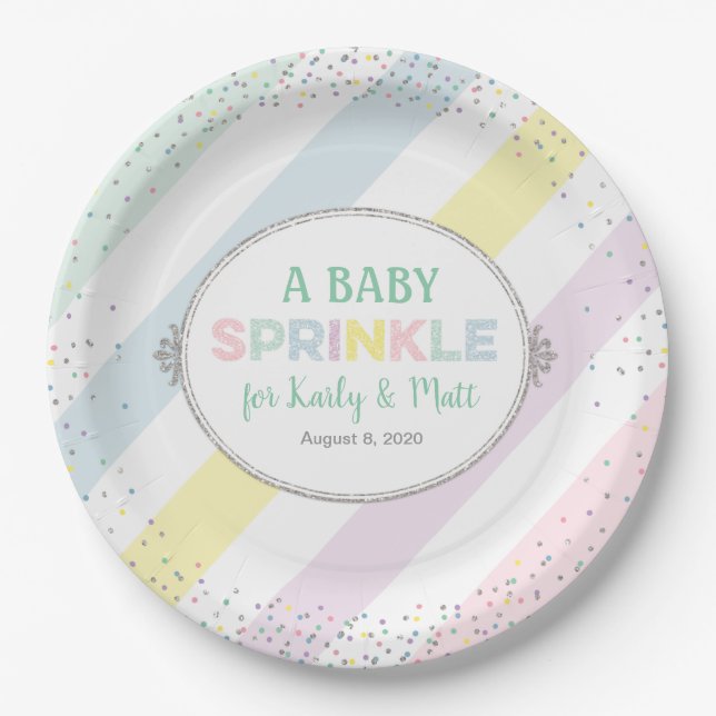 gender neutral baby sprinkle plate multicolor (Front)