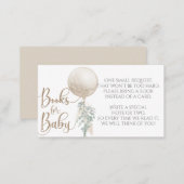 Gender Neutral Balloon Pampas Baby Shower Book Enclosure Card (Front/Back)