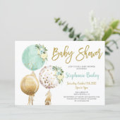 Gender Neutral balloons Baby Shower Invitation (Standing Front)