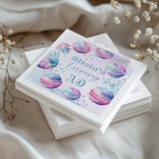 Gender neutral Bath bomb making birthday party Napkins (Creator Uploaded)