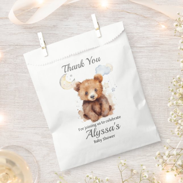 Gender Neutral Bear Thank You Favor Bags (Clipped)