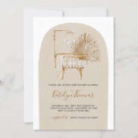 Gender Neutral Beige Boho Nursery Baby Shower Invitation