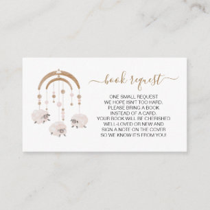 Gender Neutral Beige Boho Nursery Book Request Enclosure Card