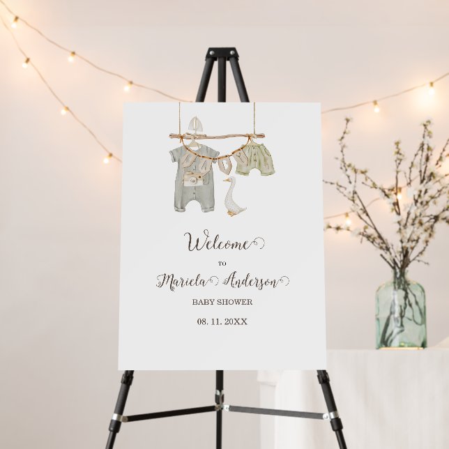 Gender Neutral Beige Boho nursery mobile baby show Foam Board (In Situ (Stand))