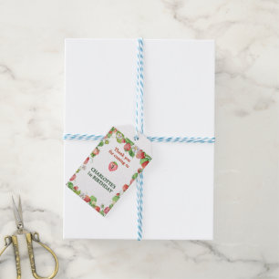 gender neutral berry sweet first birthday thanks gift tags