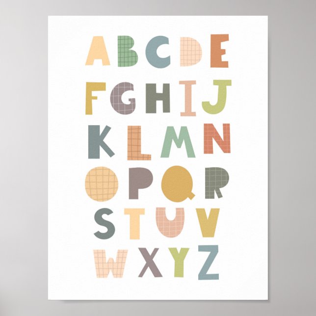 Gender Neutral Boho Alphabet Nursery Poster (Front)