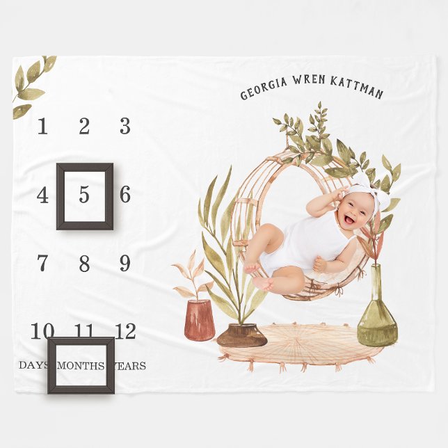 Gender Neutral Boho Baby Milestone Blanket (Creator Uploaded)