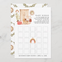 Gender Neutral | Boho Baby Shower Bingo Invitation