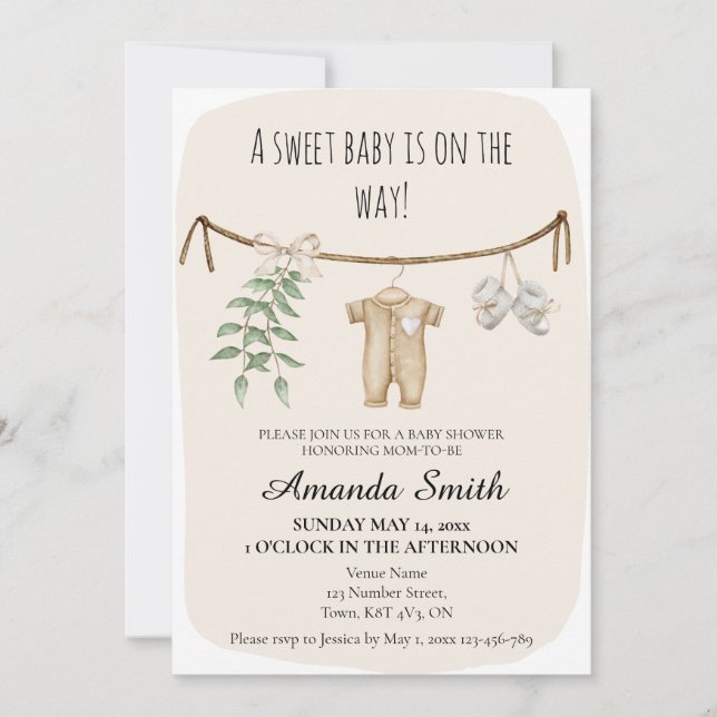 Gender Neutral Boho Baby Shower Invitation (Front)