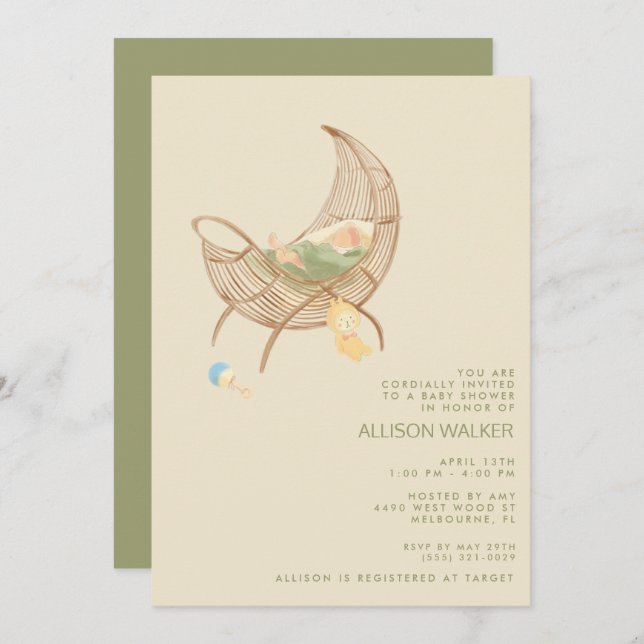 Gender Neutral Boho Baby Sprinkle Shower  Invitation (Front/Back)
