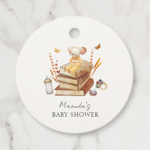 Gender Neutral Boho Book Mouse Baby Shower Favor Tags