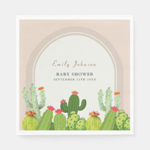 Gender Neutral Boho Cactus Arch Baby Shower  Napkins