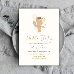 Gender Neutral Boho Desert Cactus Baby Shower Invitation