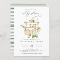 Gender Neutral Boho Greenery Rustic Baby Shower Invitation