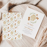 Gender Neutral Boho Pattern Baby Shower  Invitation<br><div class="desc">Celebrate the mom-to-be with this cute terracotta,  green and beige gender neutral baby shower invitation featuring an illustration of a baby outfit with shoes,  stuffed animals and toys surrounded by baby eucalyptus foliage and a matching pattern on the reverse side.</div>