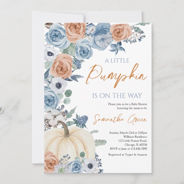 Gender Neutral Boho Pumpkin Baby Shower Invitation (Front)