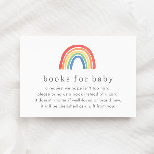 Gender Neutral Boho Rainbow Books For Baby Enclosure Card