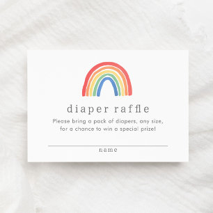 Gender Neutral Boho Rainbow Diaper Raffle Ticket Enclosure Card