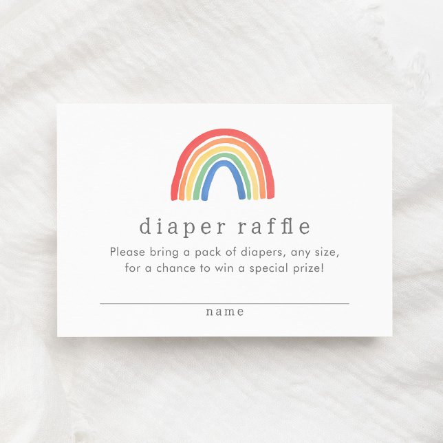 Gender Neutral Boho Rainbow Diaper Raffle Ticket Enclosure Card (Creator Uploaded)