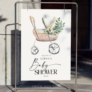 Gender Neutral Boho Stroller Baby Shower Welcome Foam Board