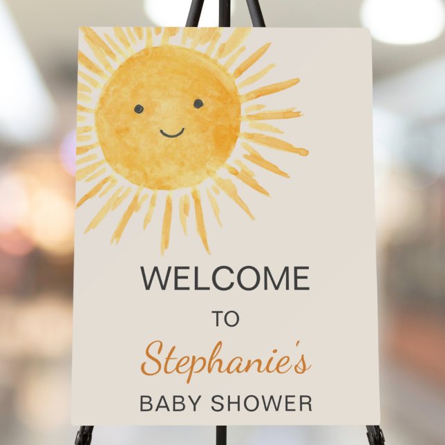 Gender-Neutral Boho Sun Baby Shower Welcome Foam Board (Creator Uploaded)