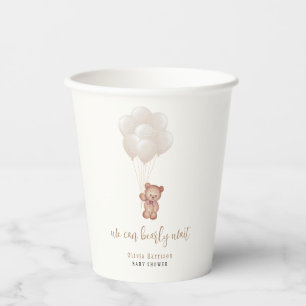 Gender Neutral Boho We Can Bearly Wait Balloons Paper Cups