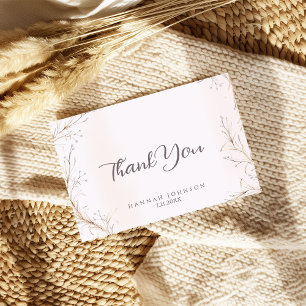 Gender-Neutral Boho Wildflower Baby in Bloom  Letterpress Thank You Card