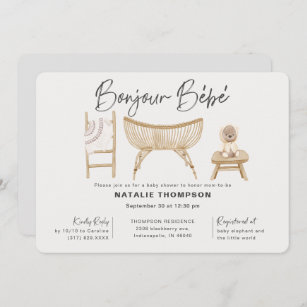 Colorful Pattern Unisex Baby Shower Card or New Baby Card \u2022 by @mydarlin/_bk Bonjour Bebe Card