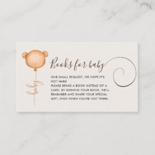 Gender Neutral Book Request Balloon Baby Shower Enclosure Card