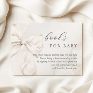 Gender Neutral Bow Baby Shower Books for Baby Enclosure Card